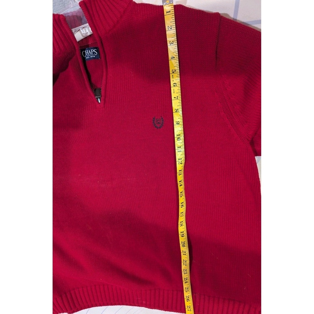 Chaps Men's Size XXL  1/4 Zip Pullover Knit Sweater Christmas Red - Picture 8 of 10